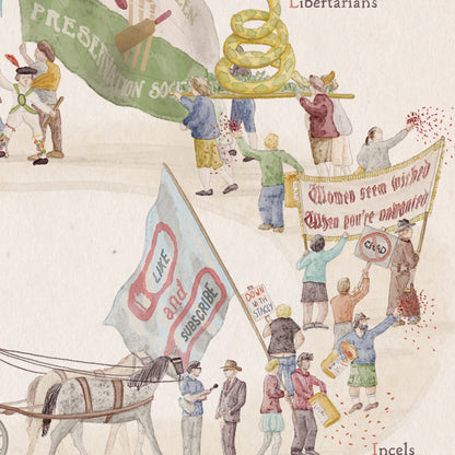 Fine Art Print of The Political Herds - 24" x 24"